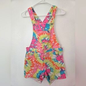 Girls Tye Dye Bib Shortalls From The Childrens Place Y2k 90's Colorful